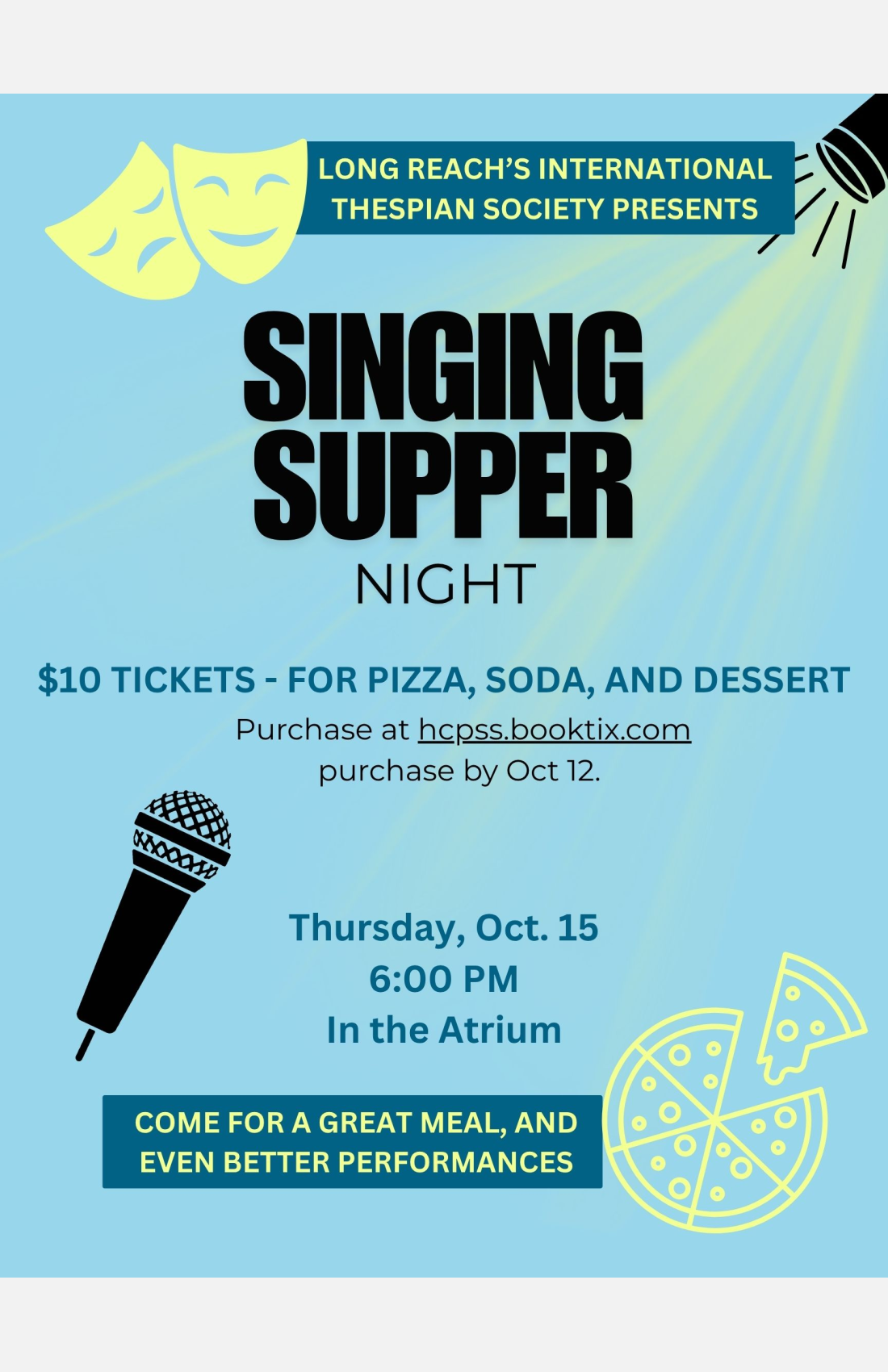 Singing Supper Club Event at Long Reach HS