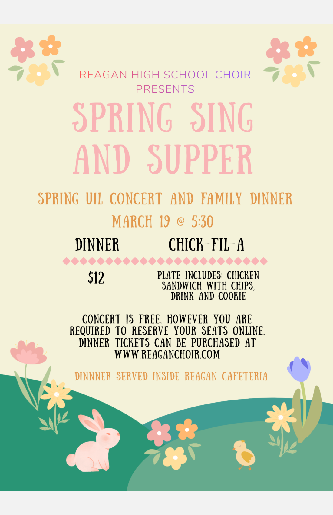 Pre-UIL Concert and Dinner