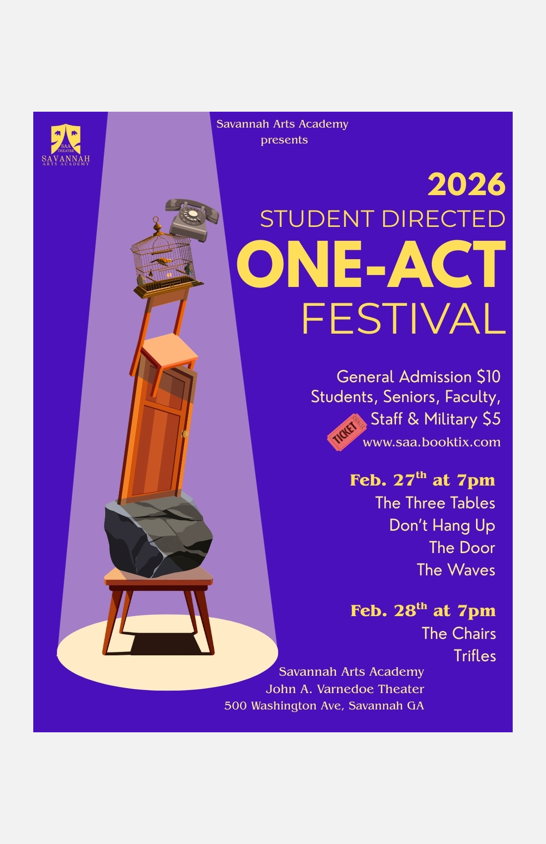 STUDENT DIRECTED ONE ACTS 2026