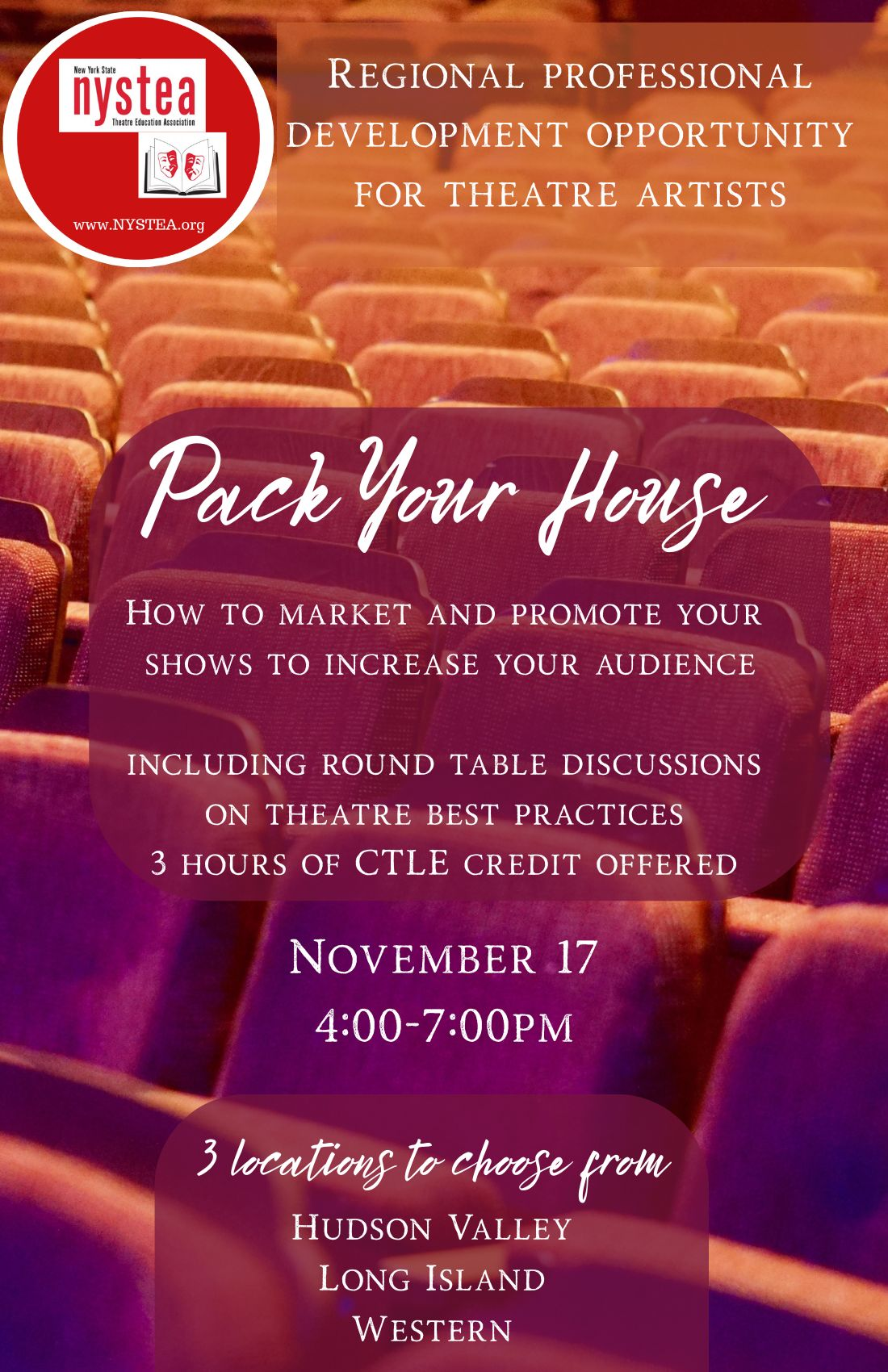 Western NYSTEA Presents “Fill your seats! How to promote your show”