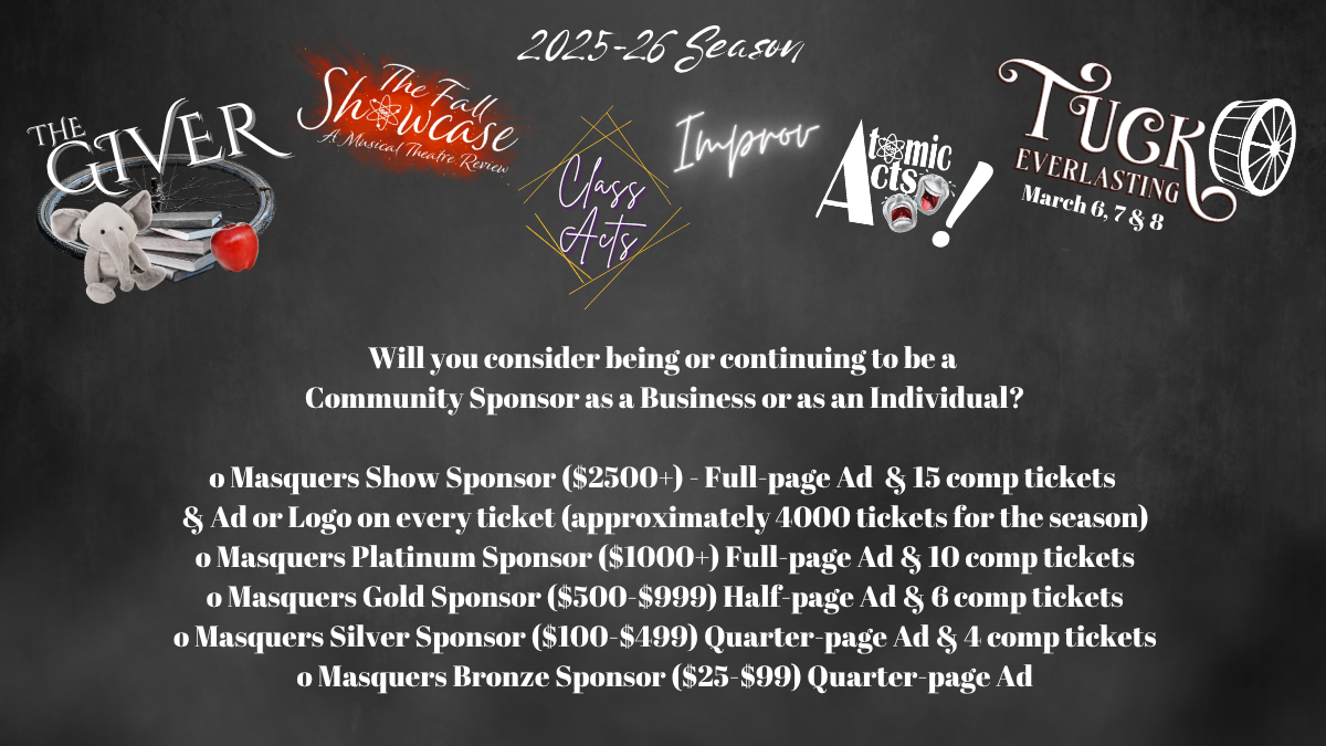 Masquers Community Sponsorship 2025-26