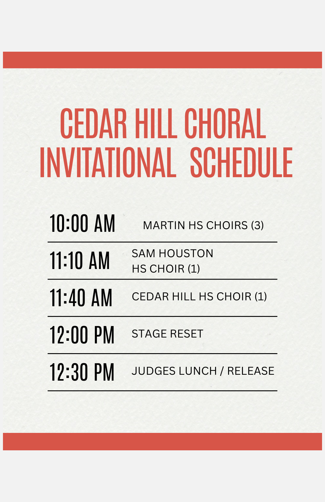 Choral Invitational April 17